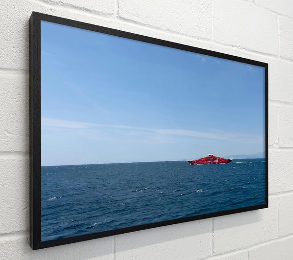 Crimson Ship At Sea