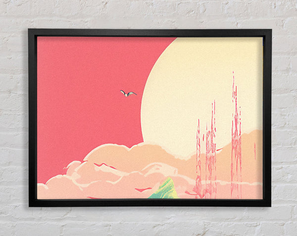 Pink Skies Bear Framed Print
