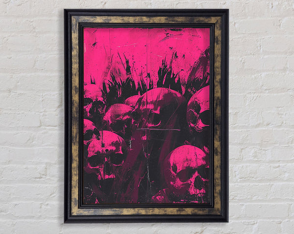 Pink Skulls Framed Print