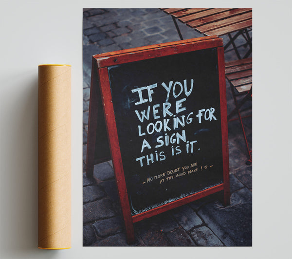 Red Chalkboard Sign Print