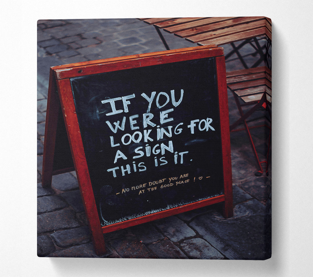  A Canvas Print of Red Chalkboard Sign Canvas Print