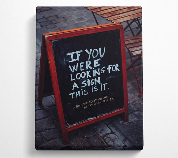  A Canvas Print of Red Chalkboard Sign Canvas Print