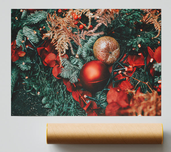 Crimson Christmas Lights Giclee Print