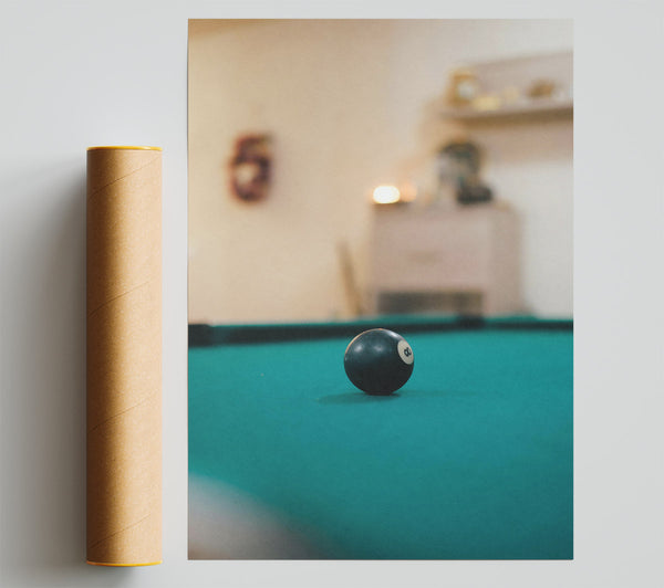 Green Felt Eight Ball Print