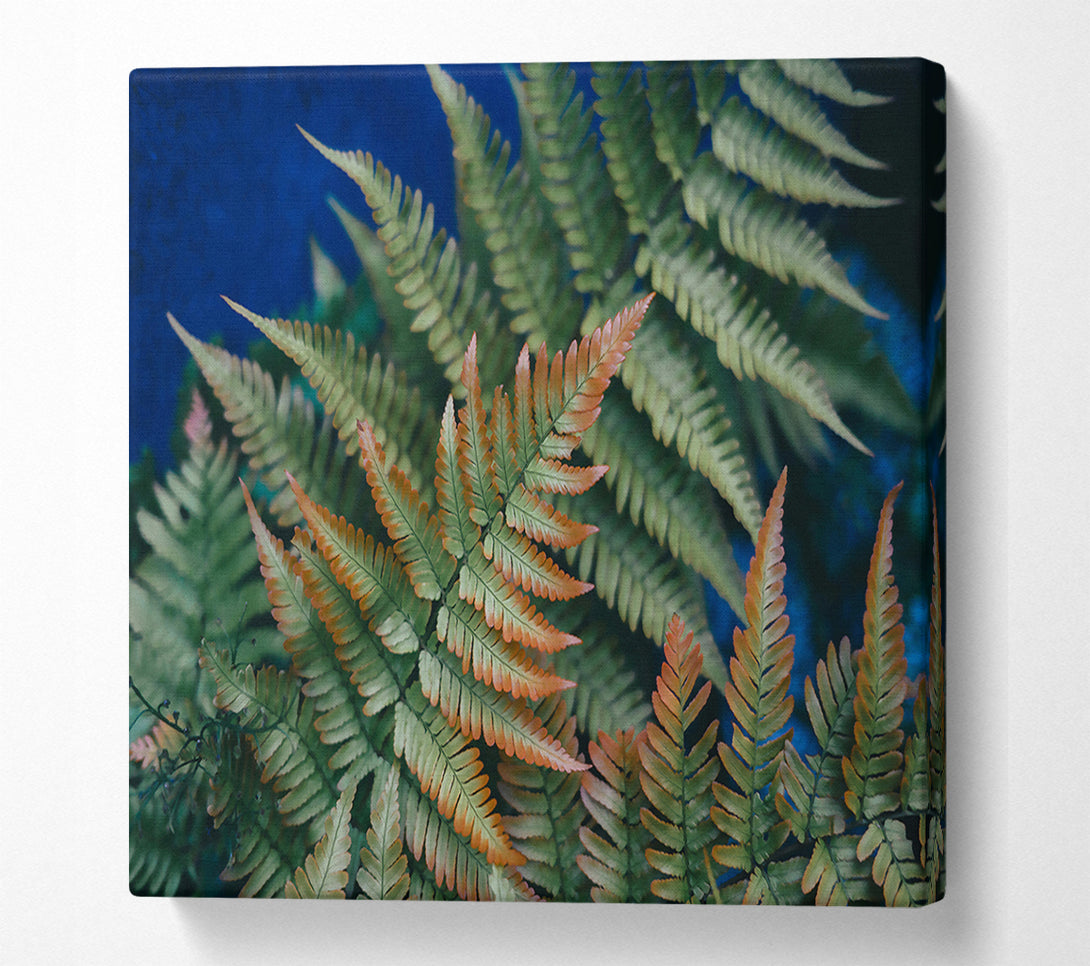  A Canvas Print of Emerald & Rust Ferns Canvas Art
