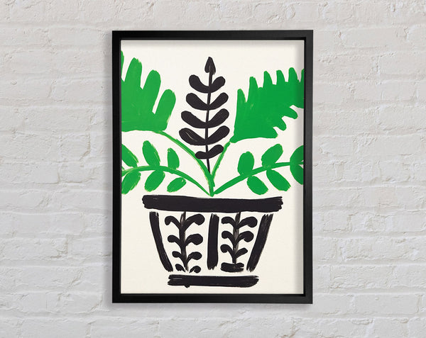 Plant Pot Brush Strokes Framed Print
