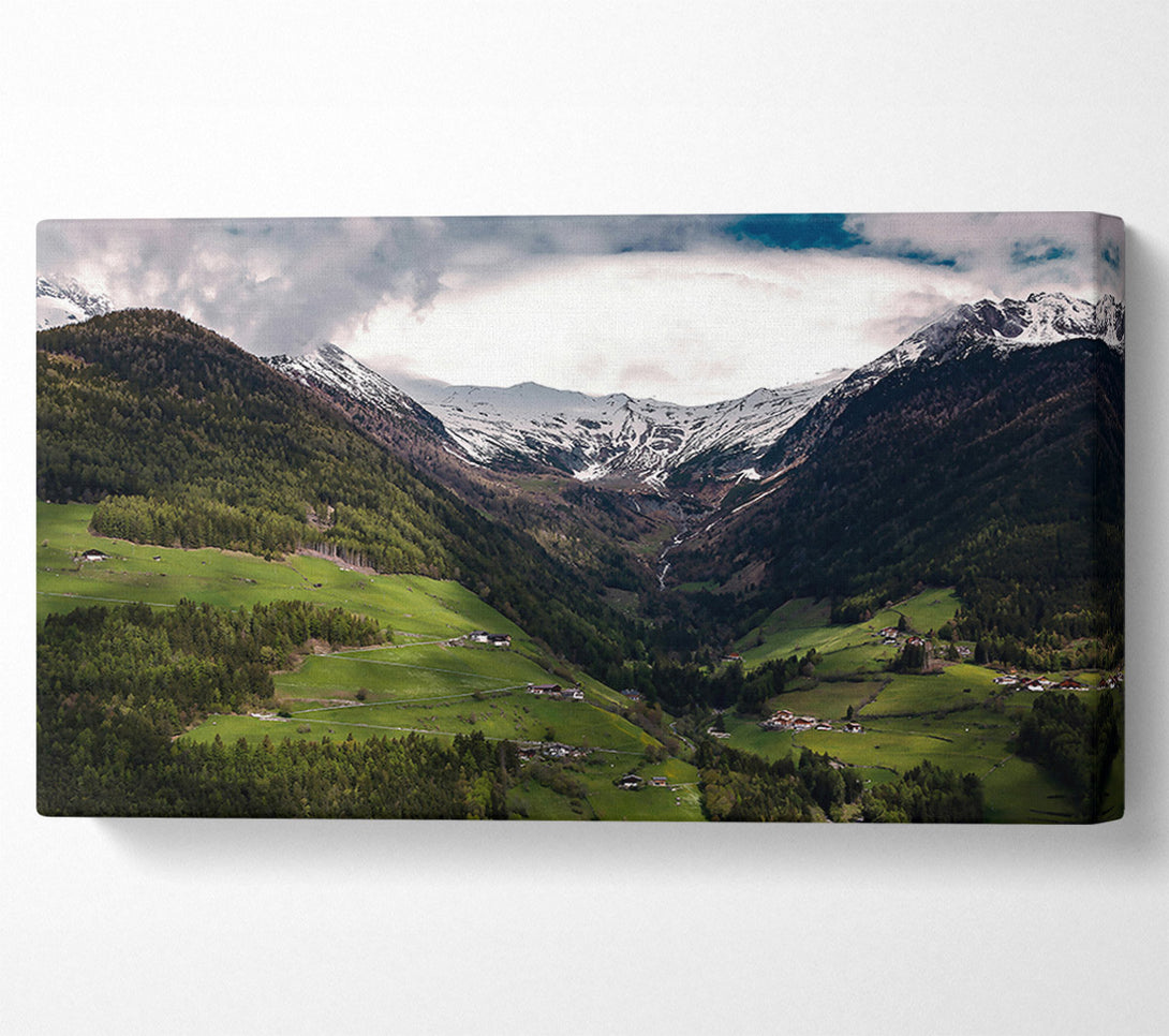  A Canvas Print of Emerald Valley Embrace Canvas Print