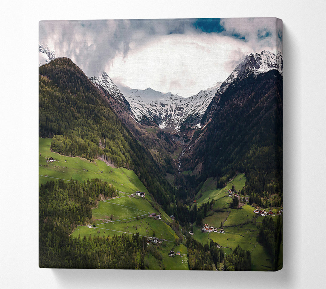  A Canvas Print of Emerald Valley Embrace Canvas Print