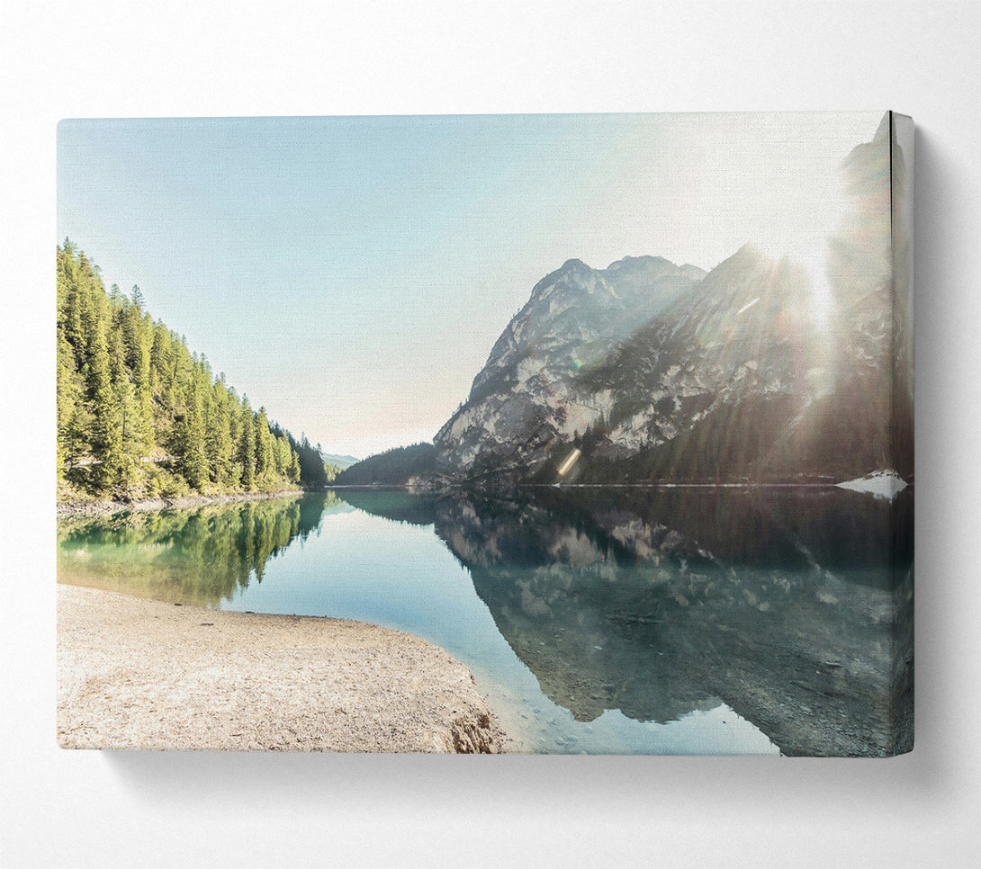  A Canvas Print of Azure Mountain Reflection Canvas Print