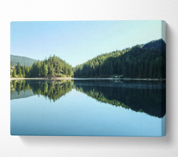  A Canvas Print of Azure Mirror Lake Canvas Art