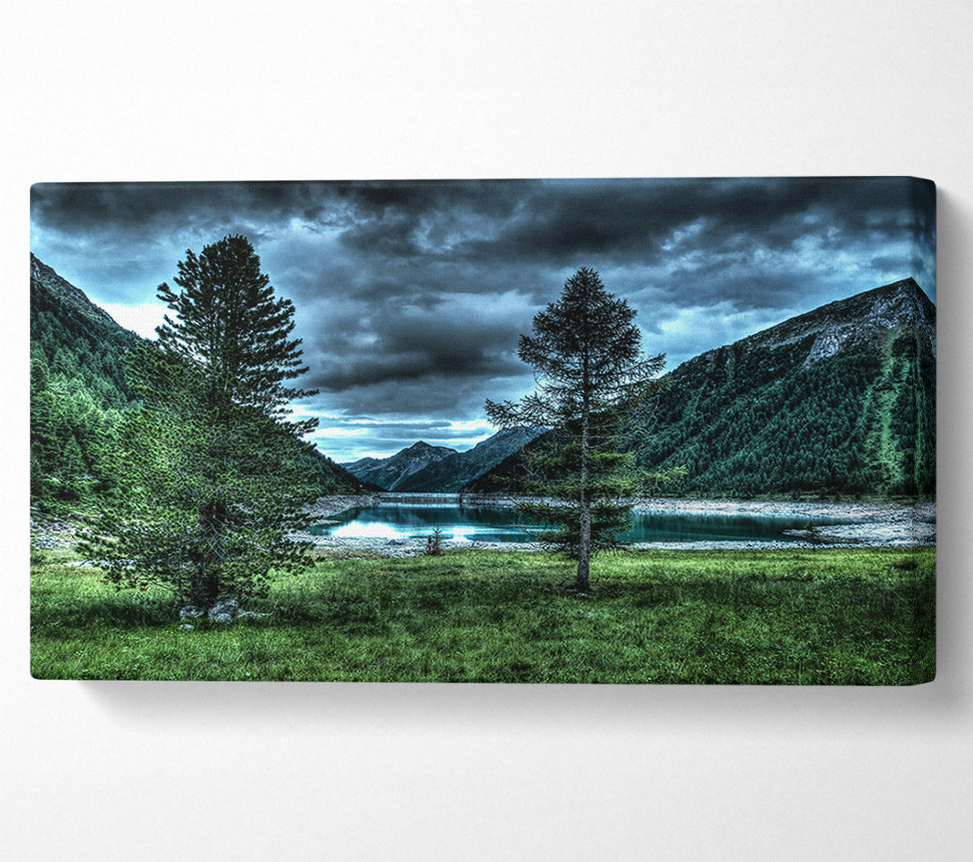  A Canvas Print of Blue Skies Over Green Hills Canvas Print