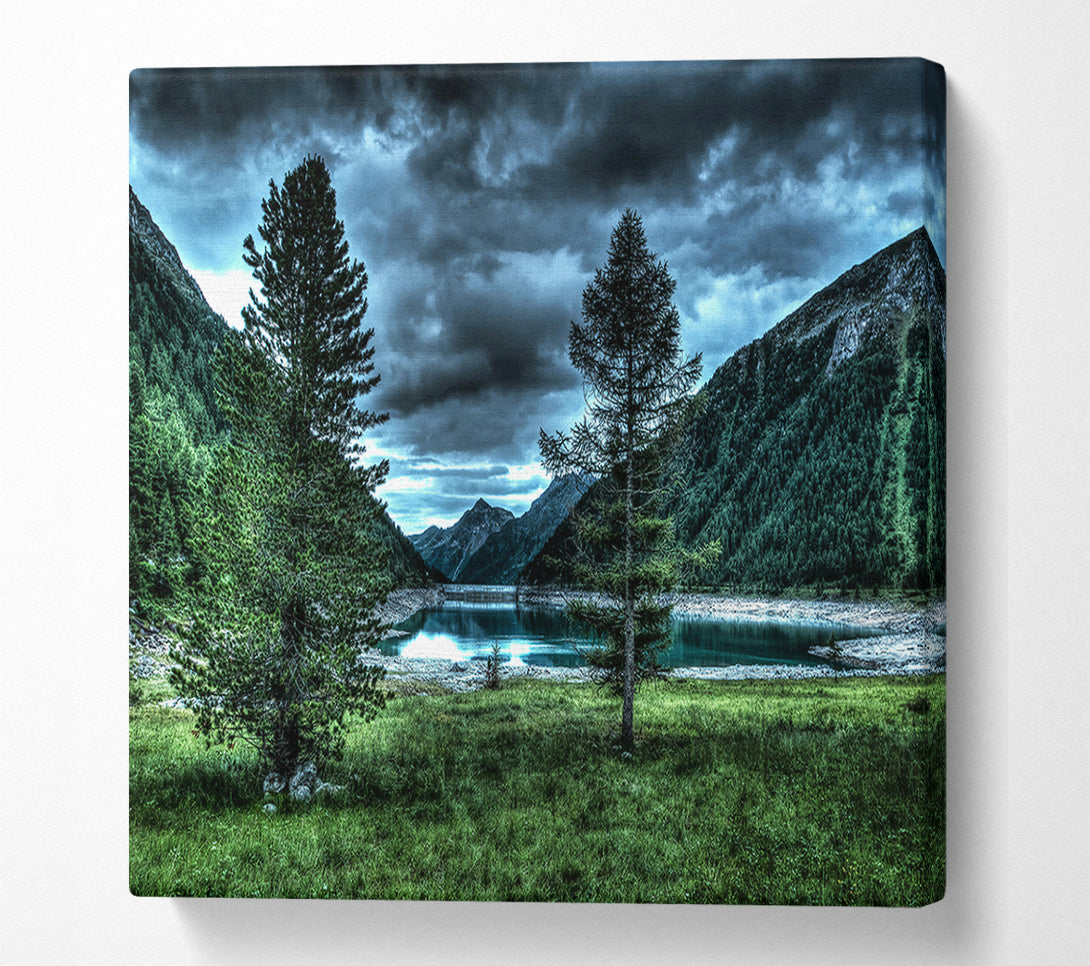  A Canvas Print of Blue Skies Over Green Hills Canvas Print