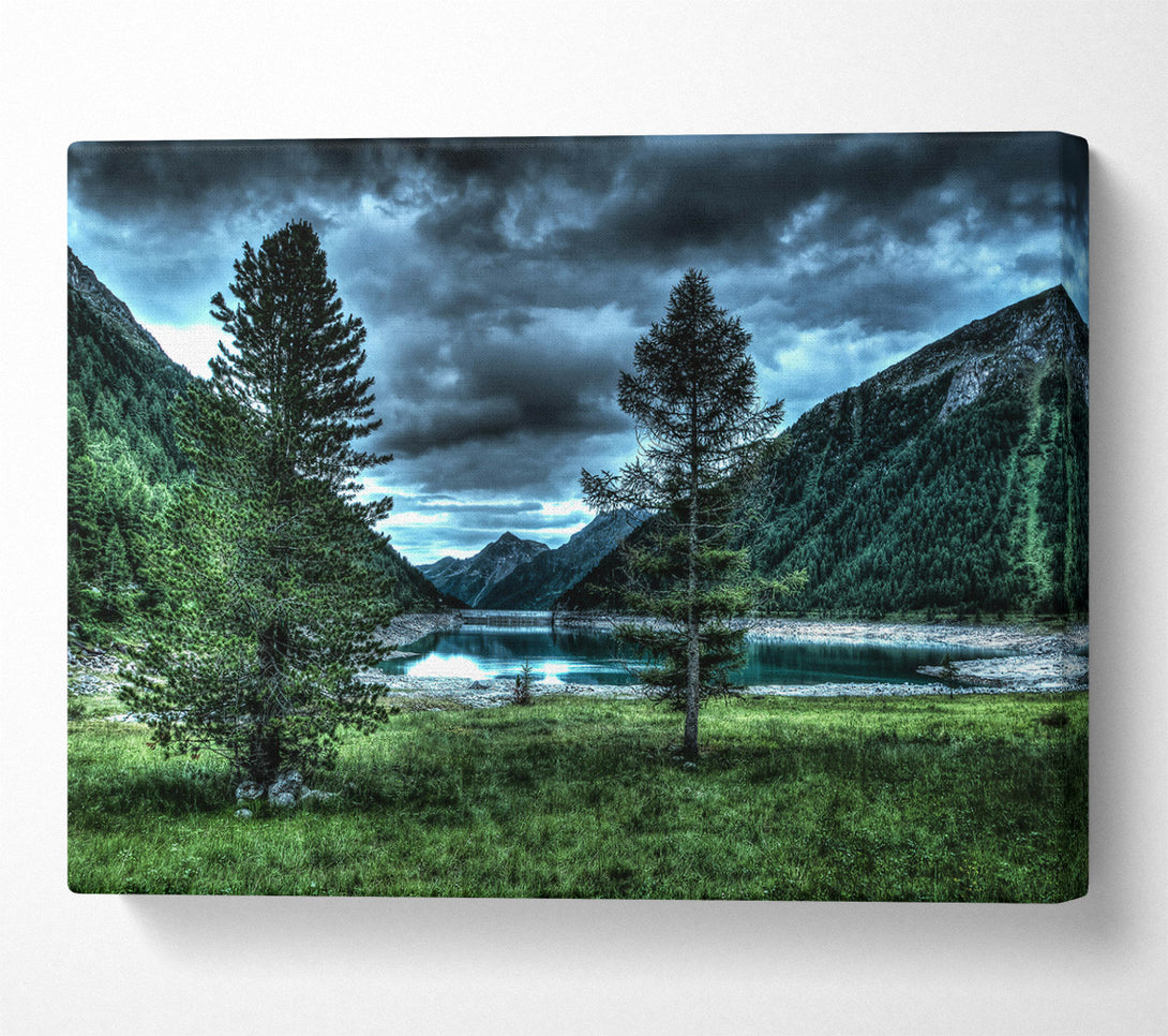  A Canvas Print of Blue Skies Over Green Hills Canvas Print