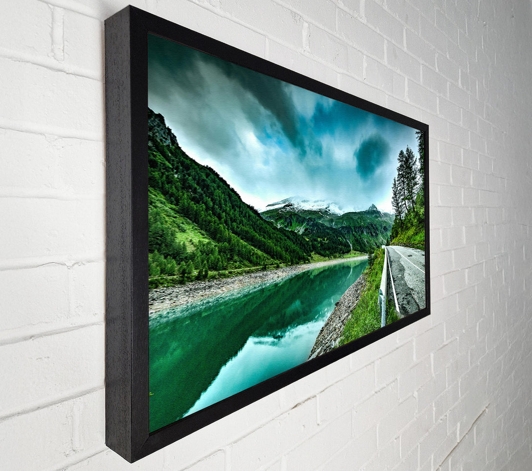  A Canvas Print of Teal Mountain Driveway Canvas Print