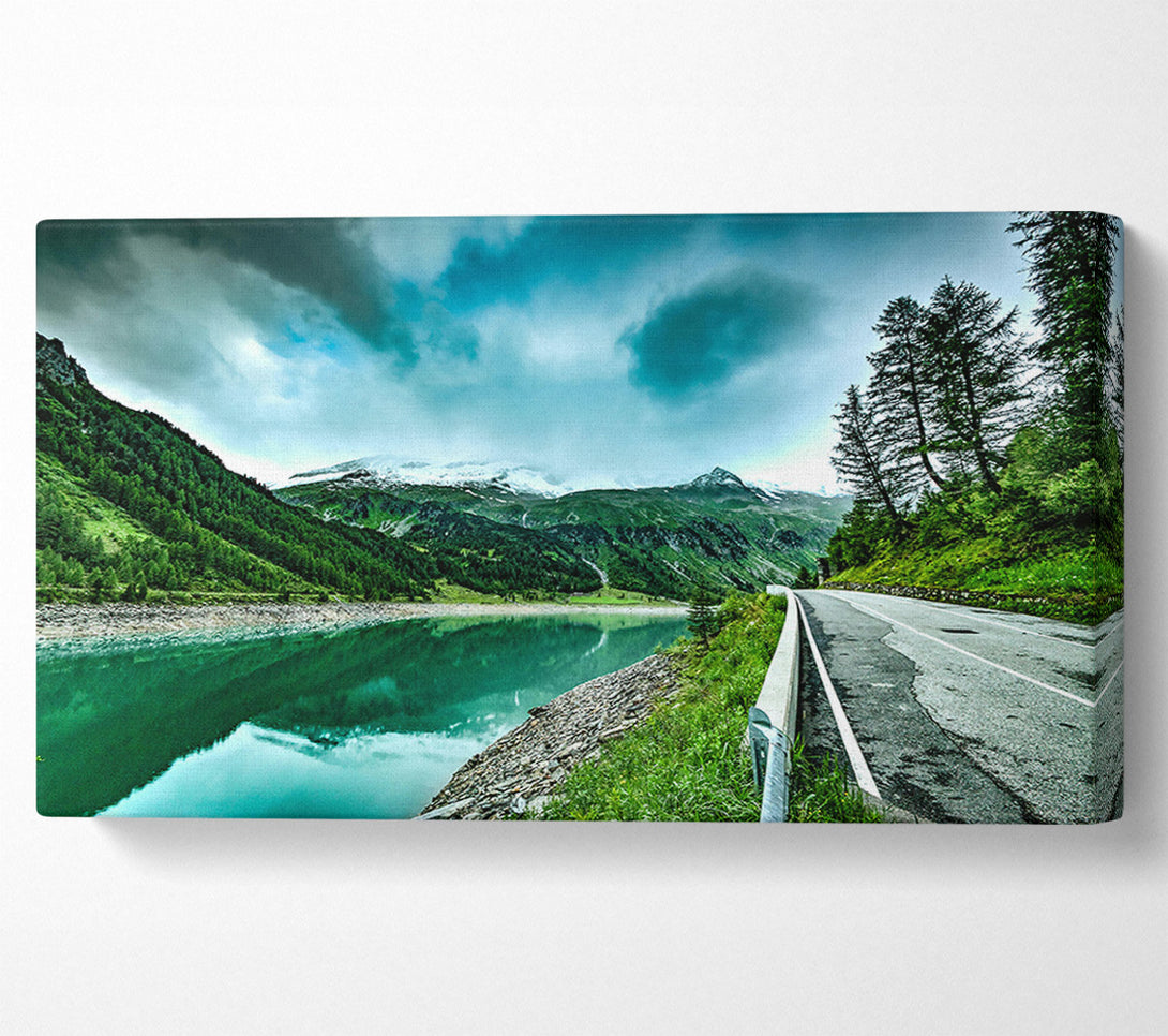  A Canvas Print of Teal Mountain Driveway Canvas Print