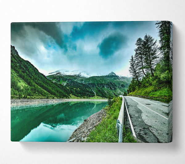  A Canvas Print of Teal Mountain Driveway Canvas Print