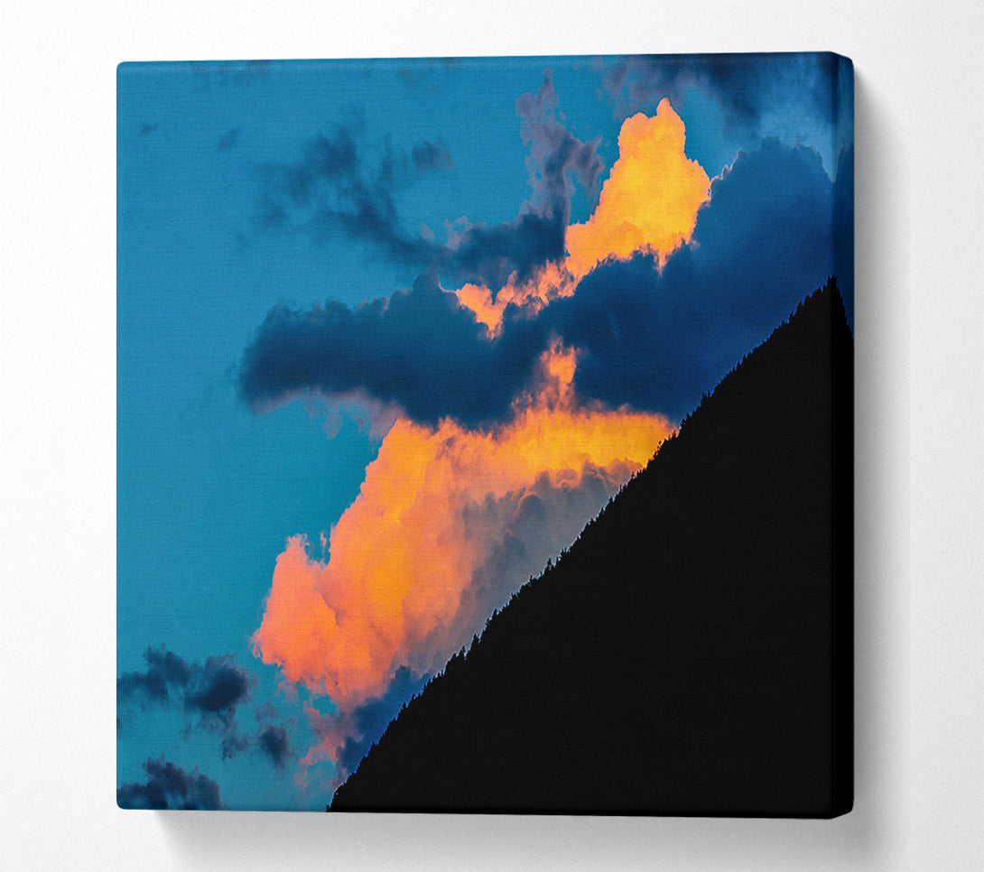  A Canvas Print of Golden Cloud Silhouette Canvas Wall Art