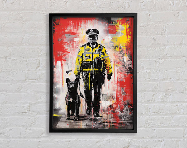 Police Dog Graffiti Framed Print