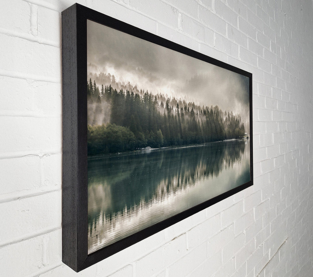  A Canvas Print of Emerald Foggy Reflections Canvas Wall Art
