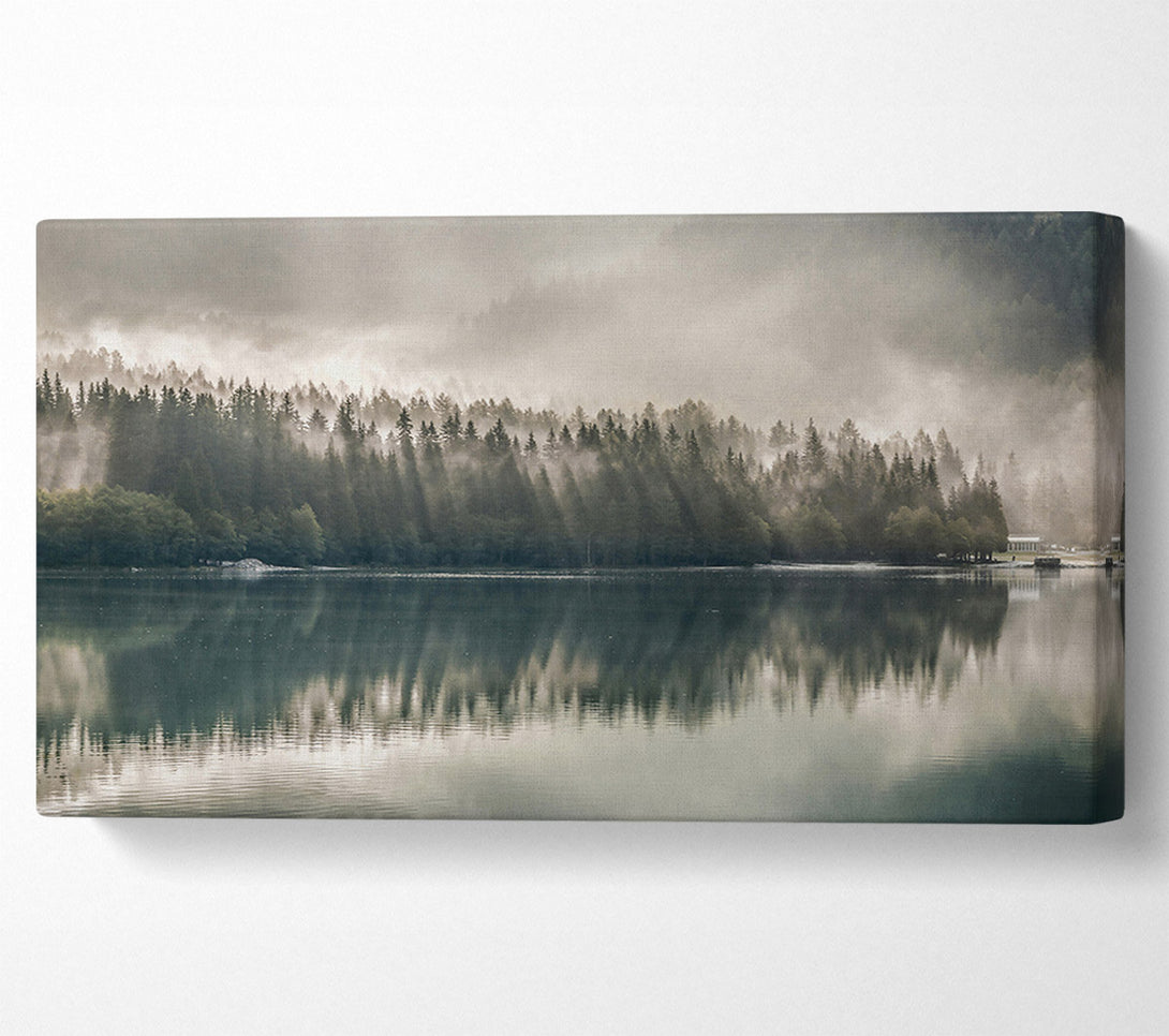  A Canvas Print of Emerald Foggy Reflections Canvas Wall Art