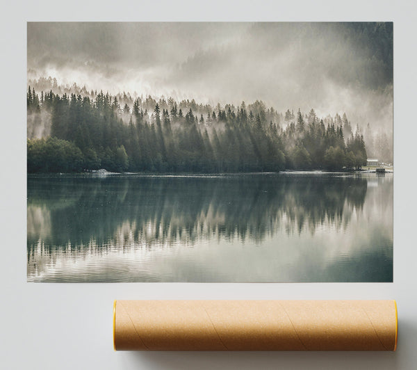 Emerald Foggy Reflections Giclee Print