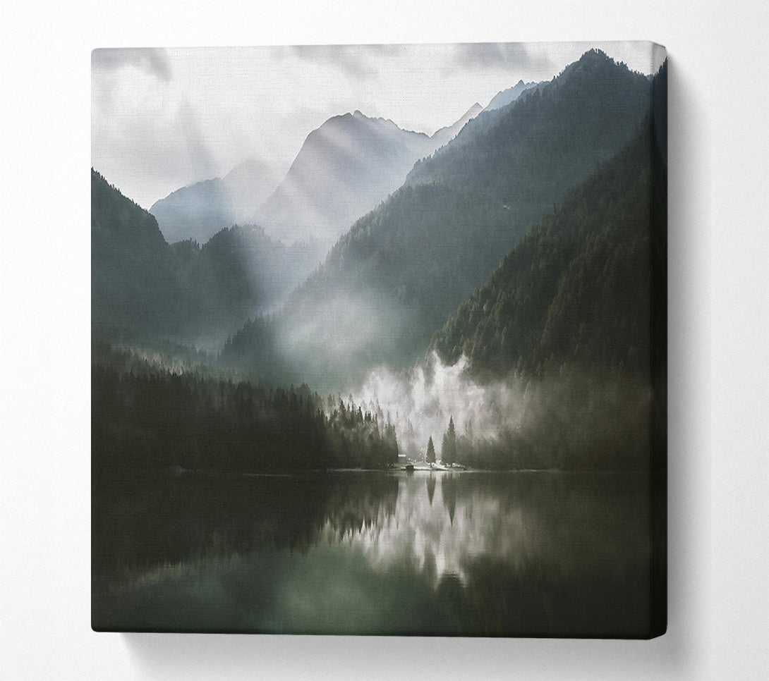  A Canvas Print of Forest Mist Reflections Canvas Art