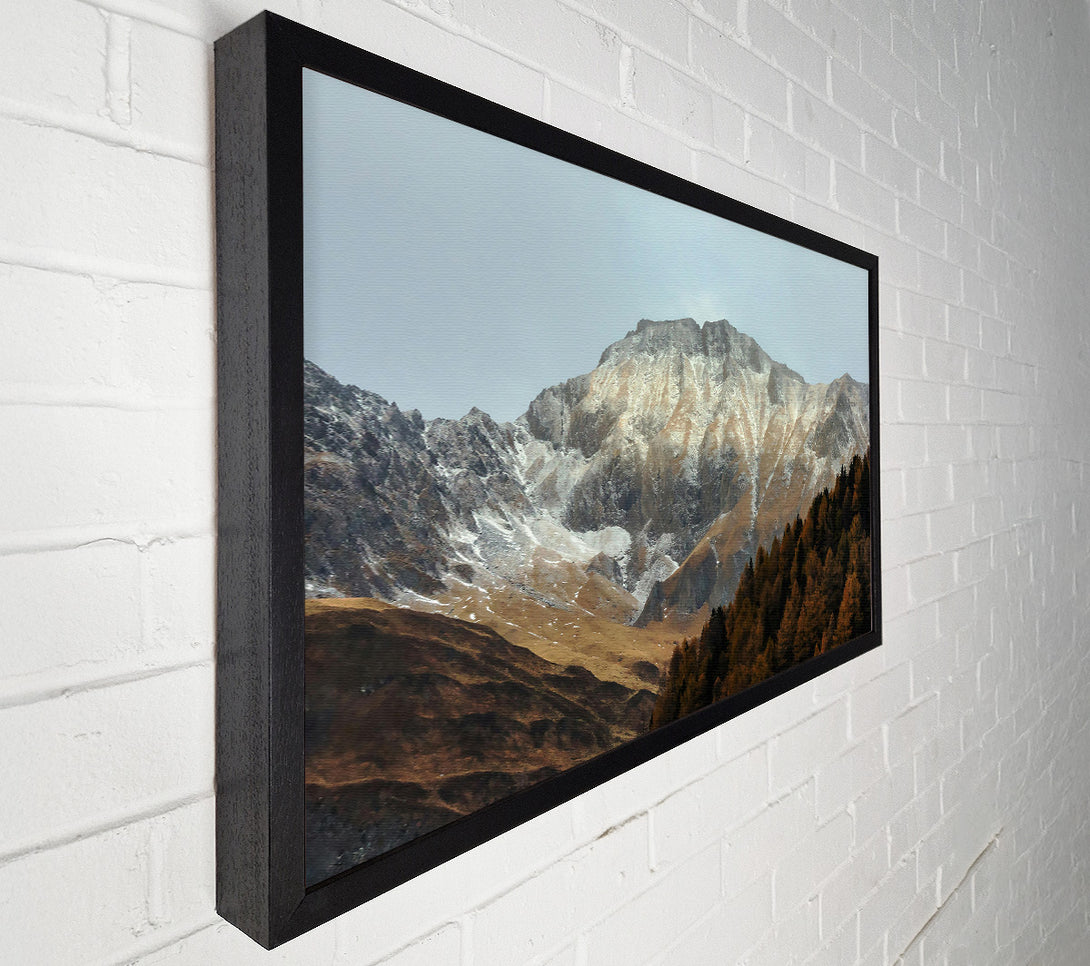  A Canvas Print of Golden Mountainside Snow Canvas Art