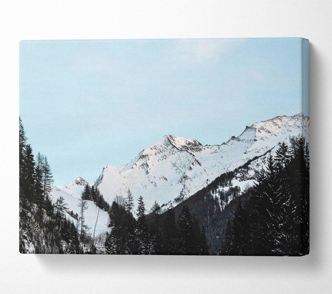  A Canvas Print of Blue Sky Mountain Range Canvas Wall Art