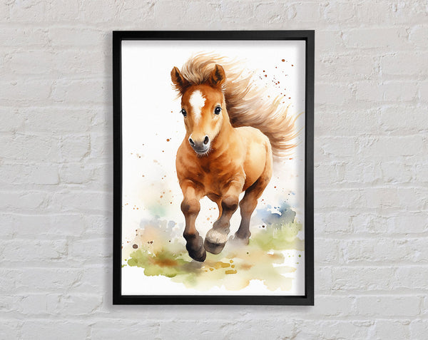 Pony Watercolour Framed Print