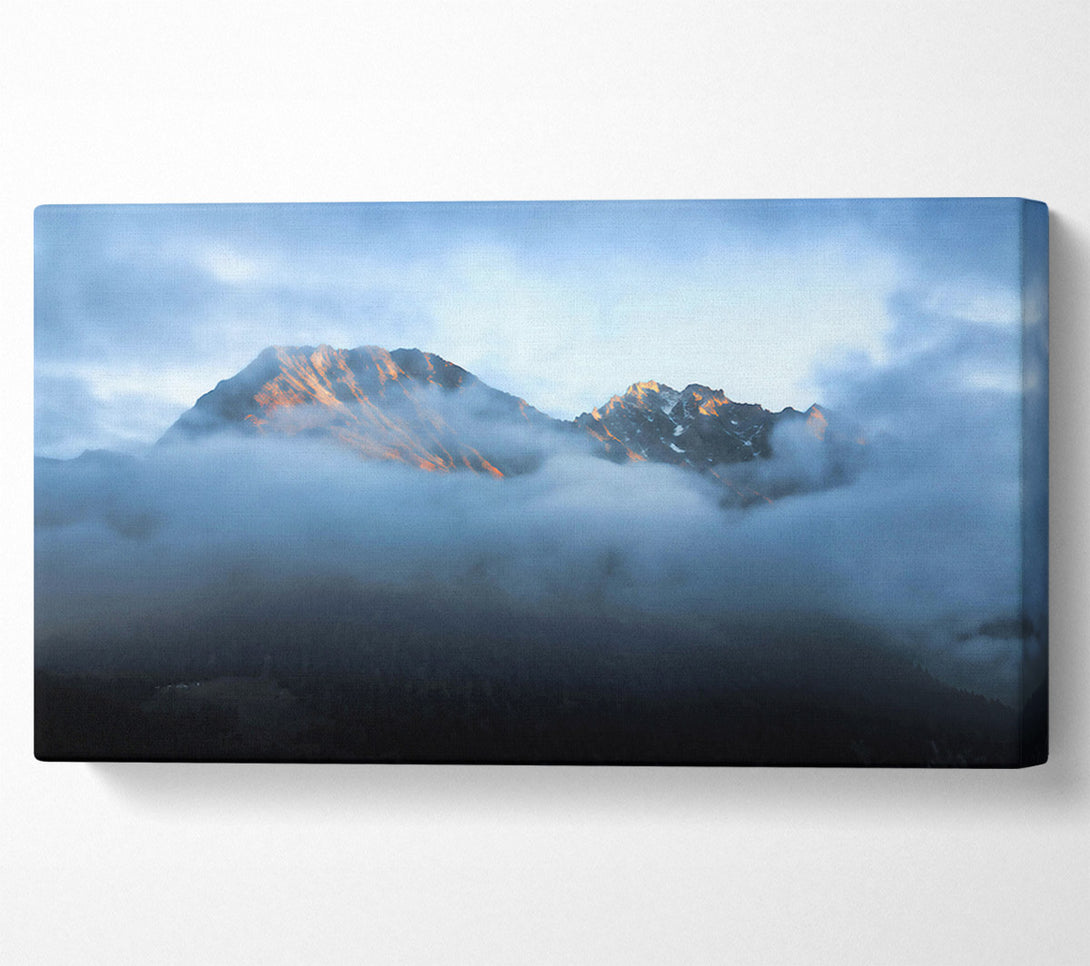 A Canvas Print of Golden Cloudscape Peaks Canvas Print