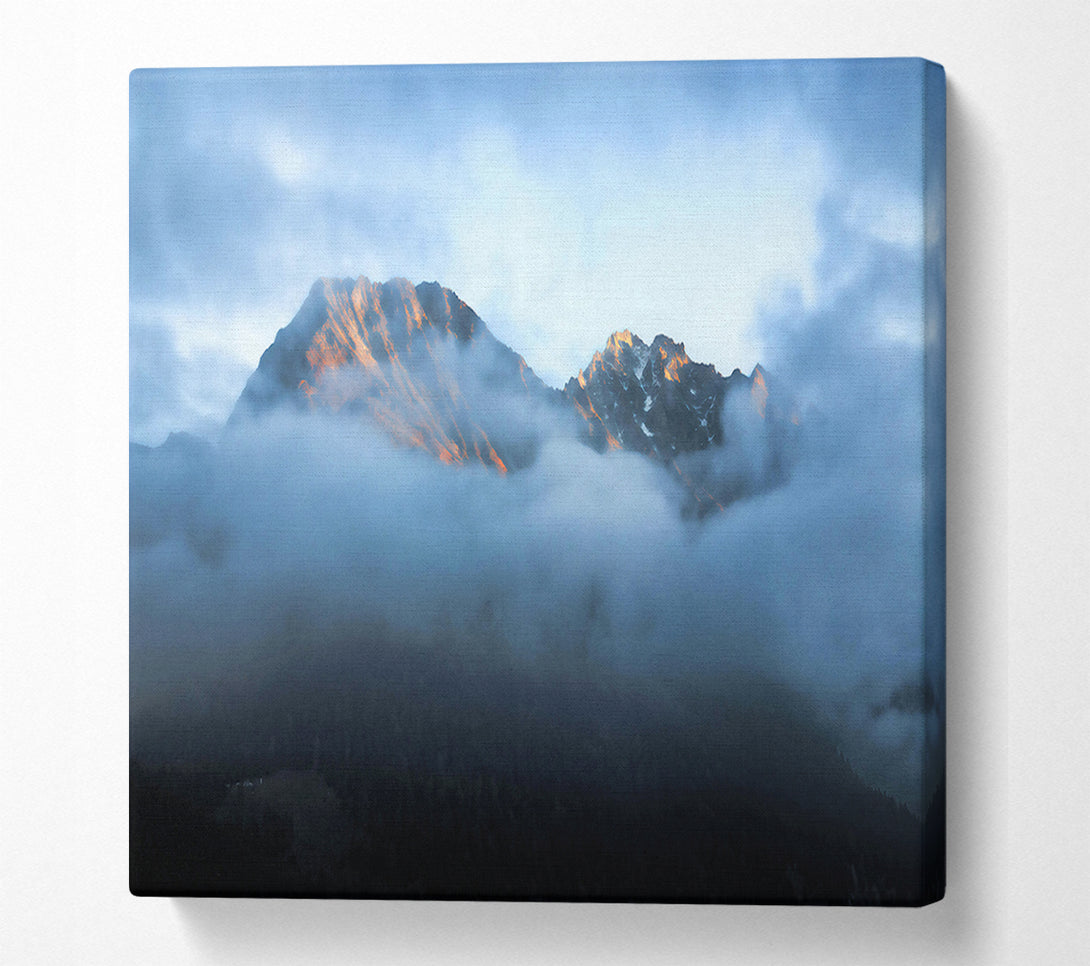  A Canvas Print of Golden Cloudscape Peaks Canvas Print