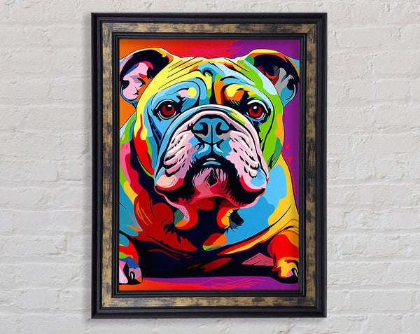 Pop Art Bulldog Framed Print