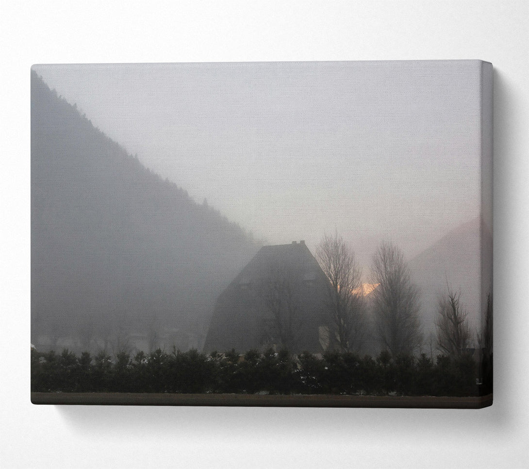  A Canvas Print of Pale Gray Fog House Canvas Wall Art