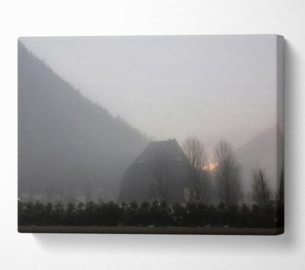  A Canvas Print of Pale Gray Fog House Canvas Wall Art
