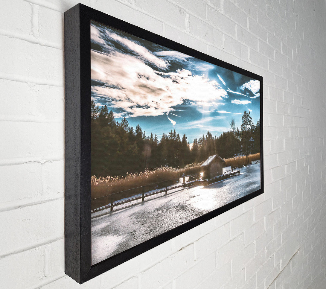  A Canvas Print of Blue Skies Cabin Retreat Canvas Art