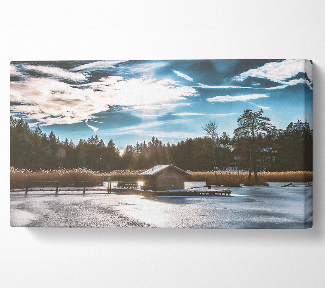  A Canvas Print of Blue Skies Cabin Retreat Canvas Art