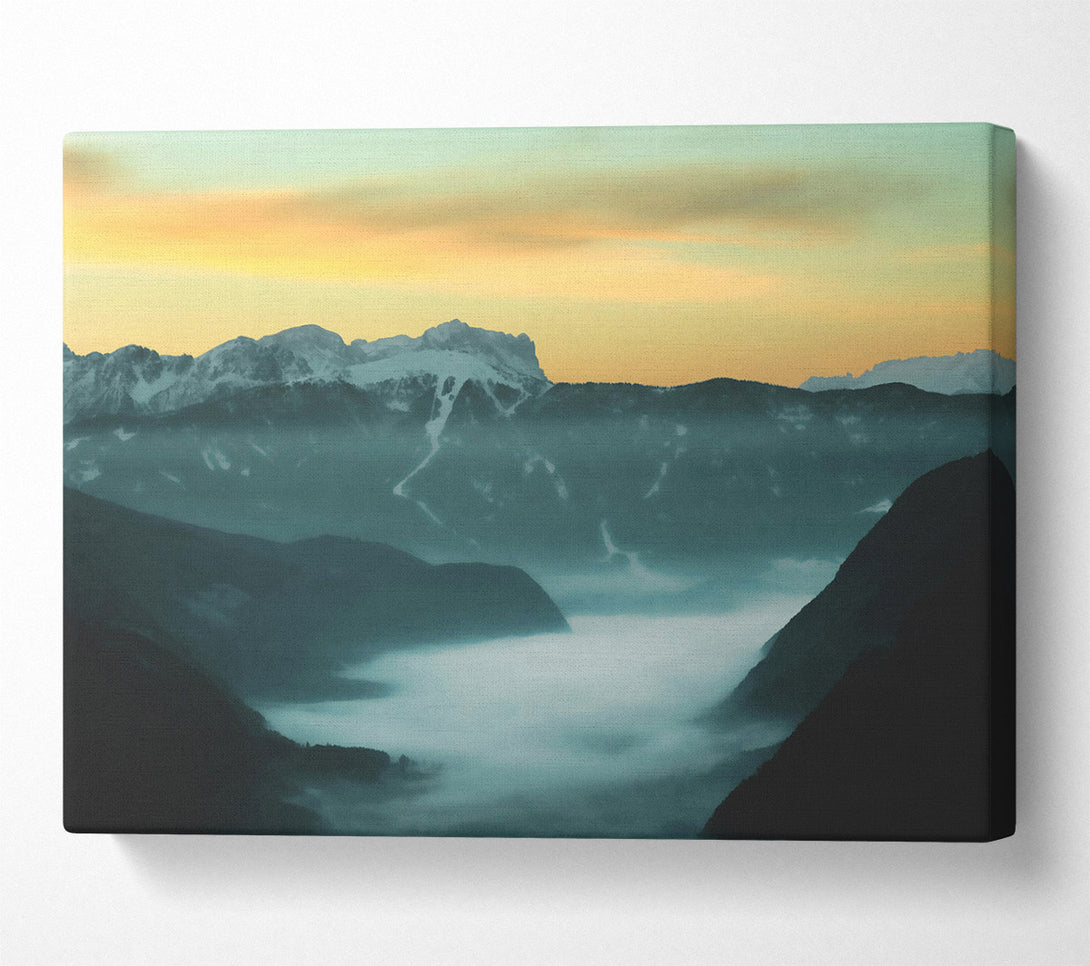  A Canvas Print of Teal Mountain Mist Canvas Art