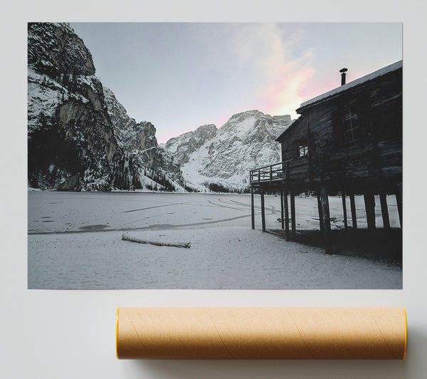 Pink Sky Cabin Print