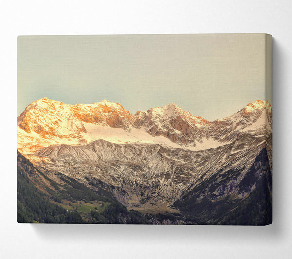  A Canvas Print of Golden Mountain Peaks Canvas Print