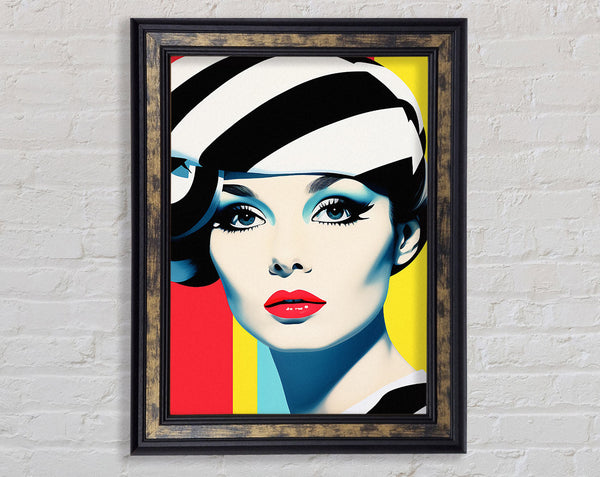 Pop Art Fashion Woman Framed Print