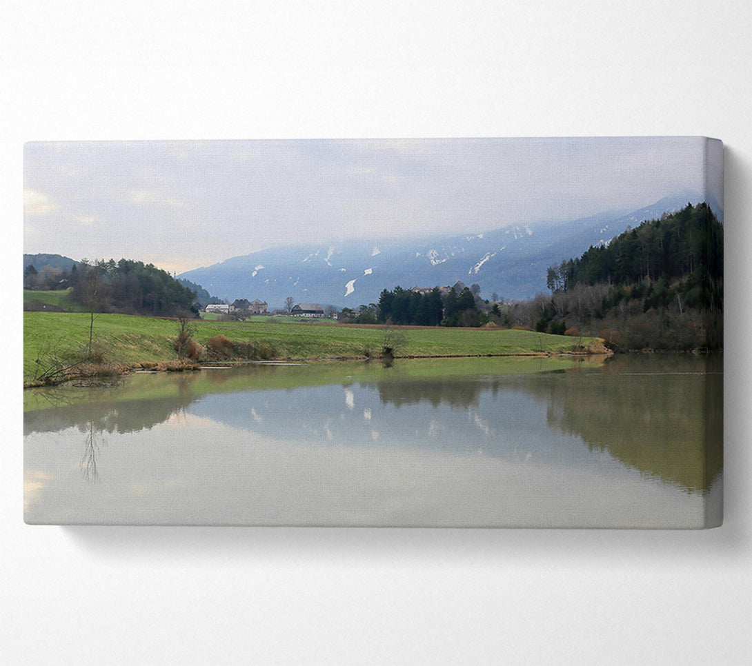  A Canvas Print of Silver Water Reflection Canvas Art
