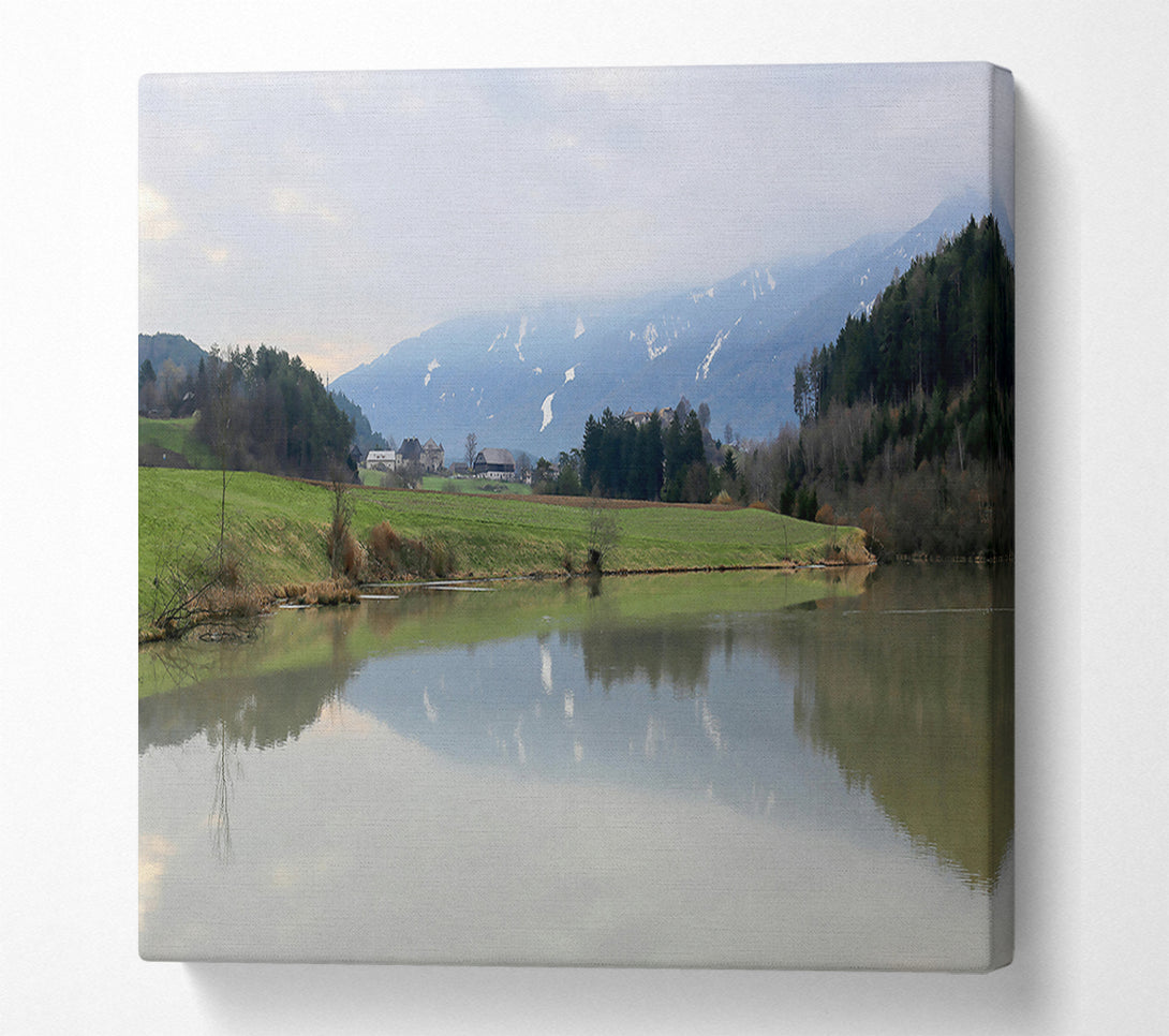  A Canvas Print of Silver Water Reflection Canvas Art