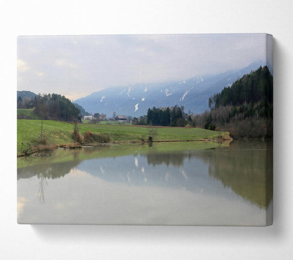  A Canvas Print of Silver Water Reflection Canvas Art