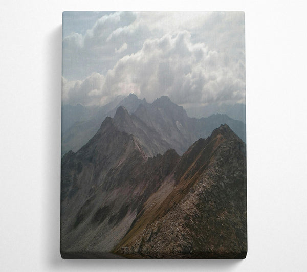  A Canvas Print of Grey Mountain Peaks Canvas Wall Art