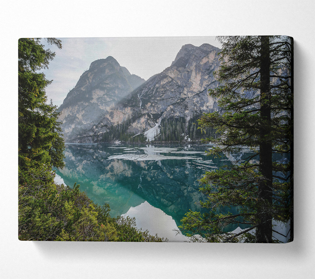  A Canvas Print of Emerald Mountain Reflections Canvas Wall Art