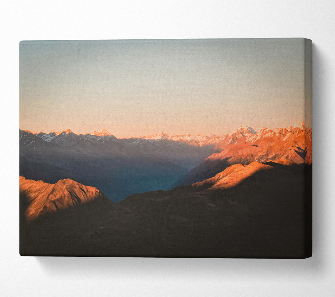  A Canvas Print of Golden Mountain Shadows Canvas Art