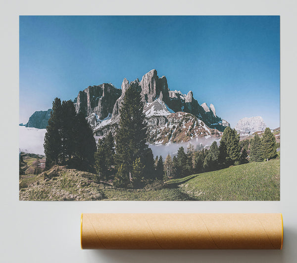 Blue Sky Mountain Mist Giclee Print