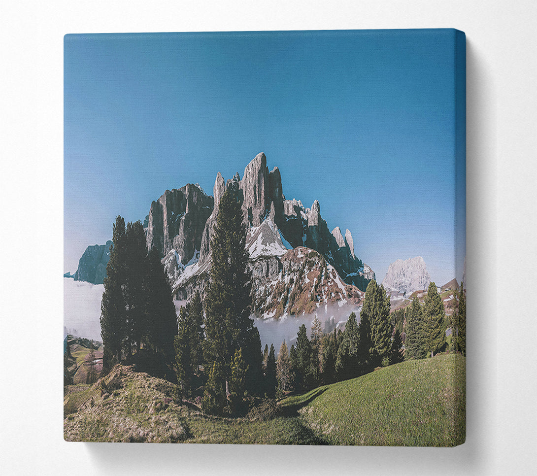  A Canvas Print of Blue Sky Mountain Mist Canvas Wall Art