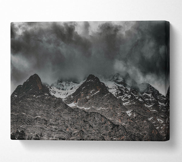  A Canvas Print of Gray Peaks Under Clouds Canvas Art
