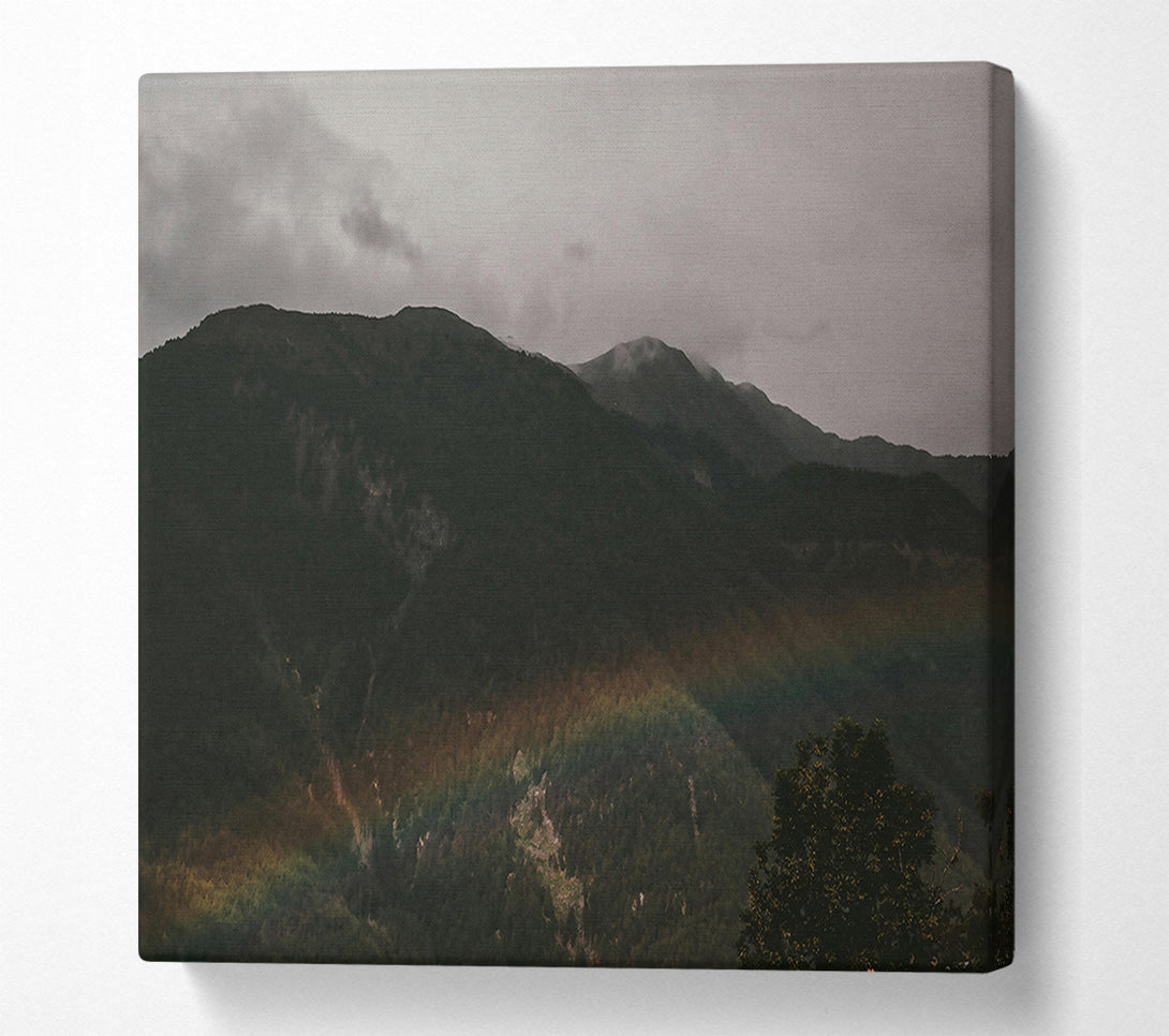  A Canvas Print of Green & Grey Mountains Canvas Wall Art